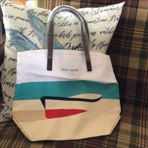 Bobbi Brown Canvas Small 2 Handle Bag Screen print